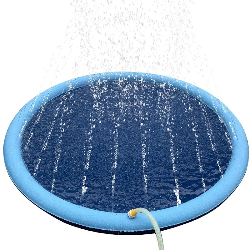 🐶💦 Sommer Hunde-Wasserspielmatte – Interaktive Sprinkler-Spielmatte zur Abkühlung im Freien 🌞