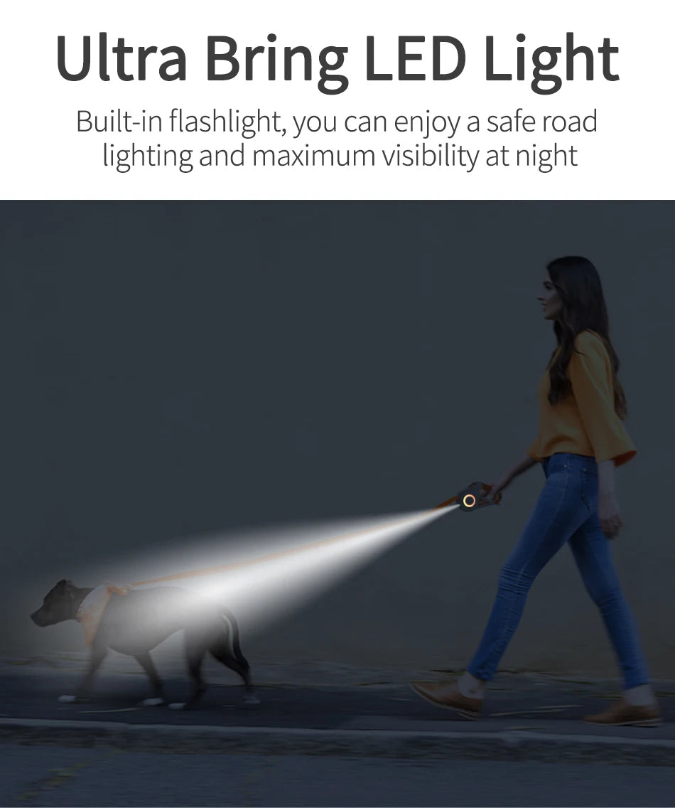 🌟 Automatische LED Hundeleine – Leuchtend, Stylisch & Flexibel für Spaziergänge & Abenteuer 🐶💡
