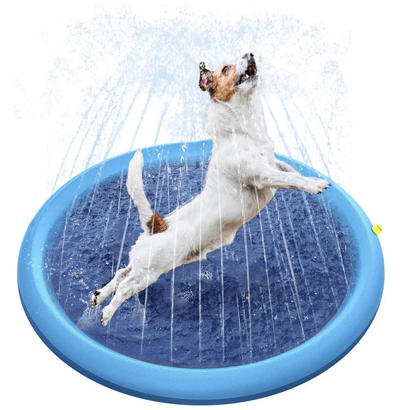 🐶💦 Sommer Hunde-Wasserspielmatte – Interaktive Sprinkler-Spielmatte zur Abkühlung im Freien 🌞