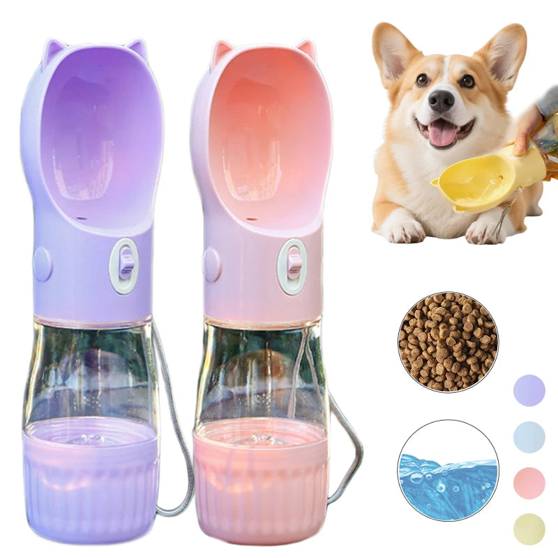 🐶💧 2-in-1 Reise-Trinkflasche mit Futterfach – Perfekt für unterwegs! 🍖