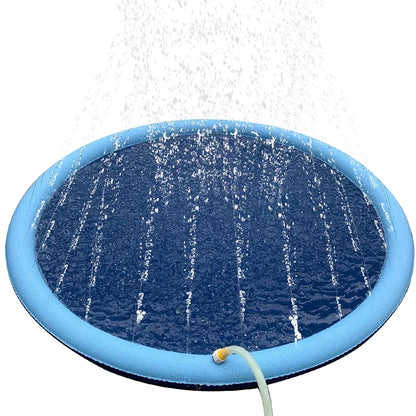 🐶💦 Sommer Hunde-Wasserspielmatte – Interaktive Sprinkler-Spielmatte zur Abkühlung im Freien 🌞