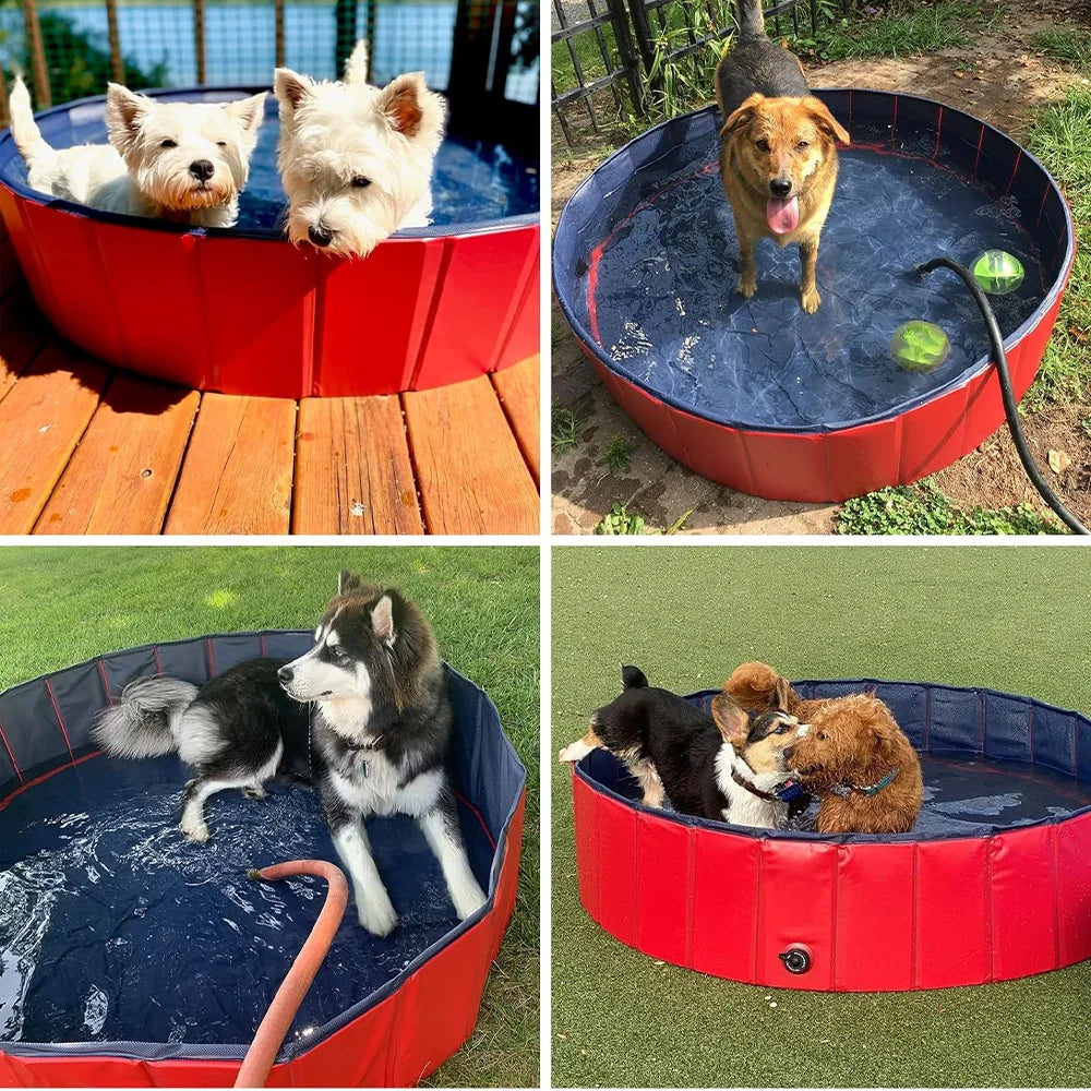 🐶💦 Faltbarer Hunde-Pool mit Ablassventil – Tragbare Haustier-Badewanne für drinnen & draußen 🌞