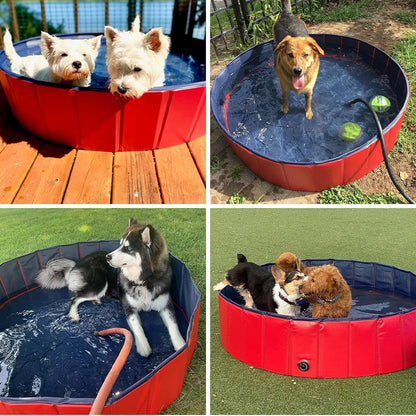 🐶💦 Faltbarer Hunde-Pool mit Ablassventil – Tragbare Haustier-Badewanne für drinnen & draußen 🌞