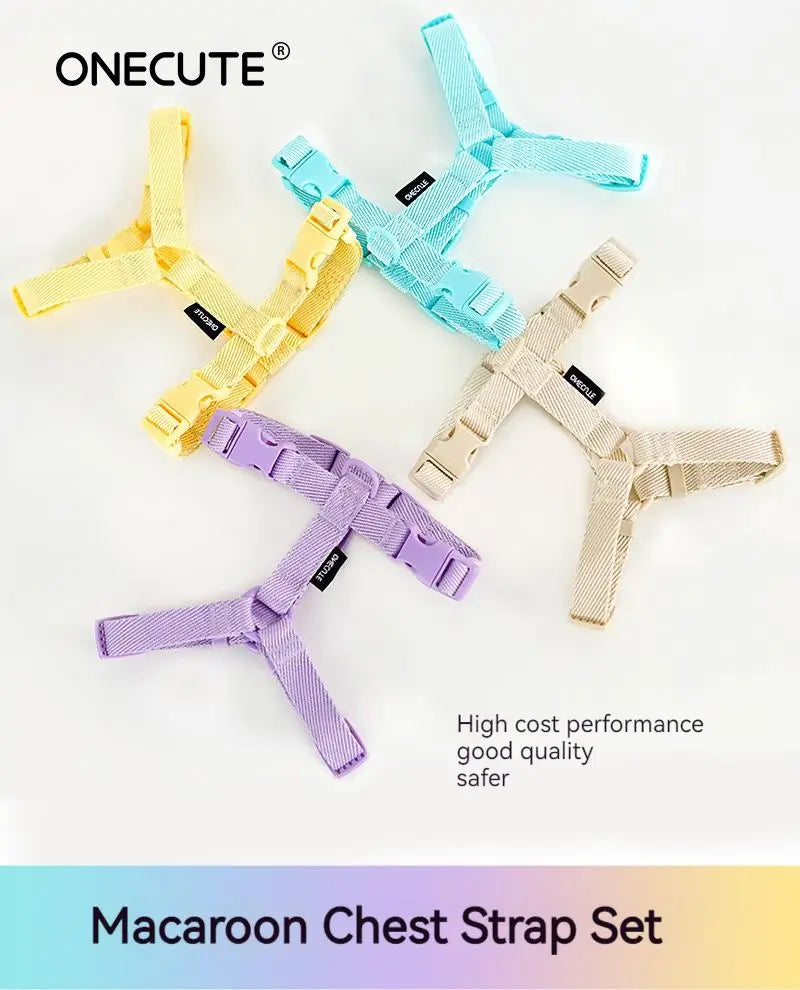 🐾🌈 Hundegeschirr Set mit Leine & Halsband – Verstellbar, Reflektierend, Pastell Macaron Farben für kleine Hunde 🐶💖