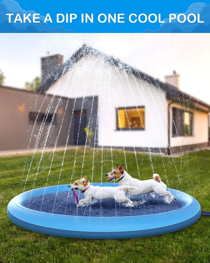 🐶💦 Sommer Hunde-Wasserspielmatte – Interaktive Sprinkler-Spielmatte zur Abkühlung im Freien 🌞