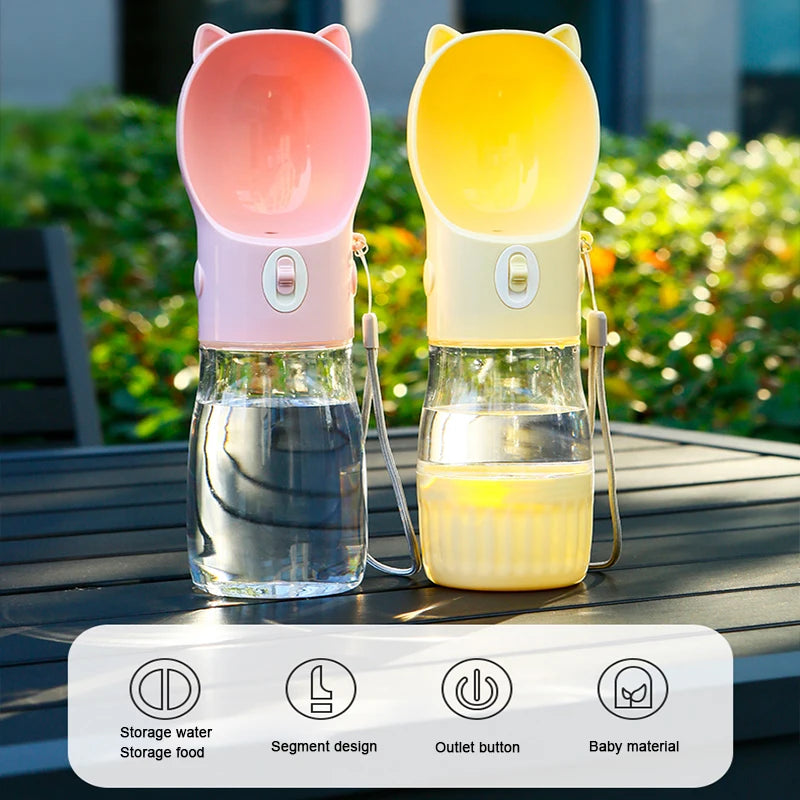 🐶💧 2-in-1 Reise-Trinkflasche mit Futterfach – Perfekt für unterwegs! 🍖