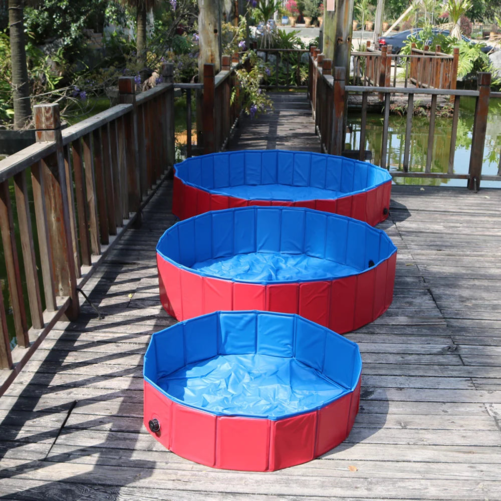 🐶💦 Faltbarer Hunde-Pool mit Ablassventil – Tragbare Haustier-Badewanne für drinnen & draußen 🌞