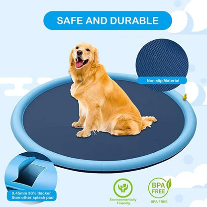 🐶💦 Sommer Hunde-Wasserspielmatte – Interaktive Sprinkler-Spielmatte zur Abkühlung im Freien 🌞
