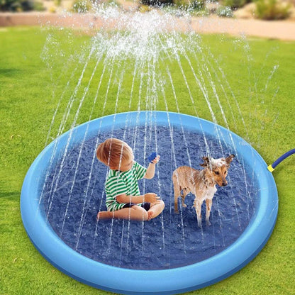 🐶💦 Sommer Hunde-Wasserspielmatte – Interaktive Sprinkler-Spielmatte zur Abkühlung im Freien 🌞