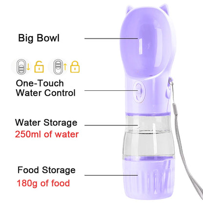 🐶💧 2-in-1 Reise-Trinkflasche mit Futterfach – Perfekt für unterwegs! 🍖