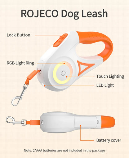 🌟 Automatische LED Hundeleine – Leuchtend, Stylisch & Flexibel für Spaziergänge & Abenteuer 🐶💡