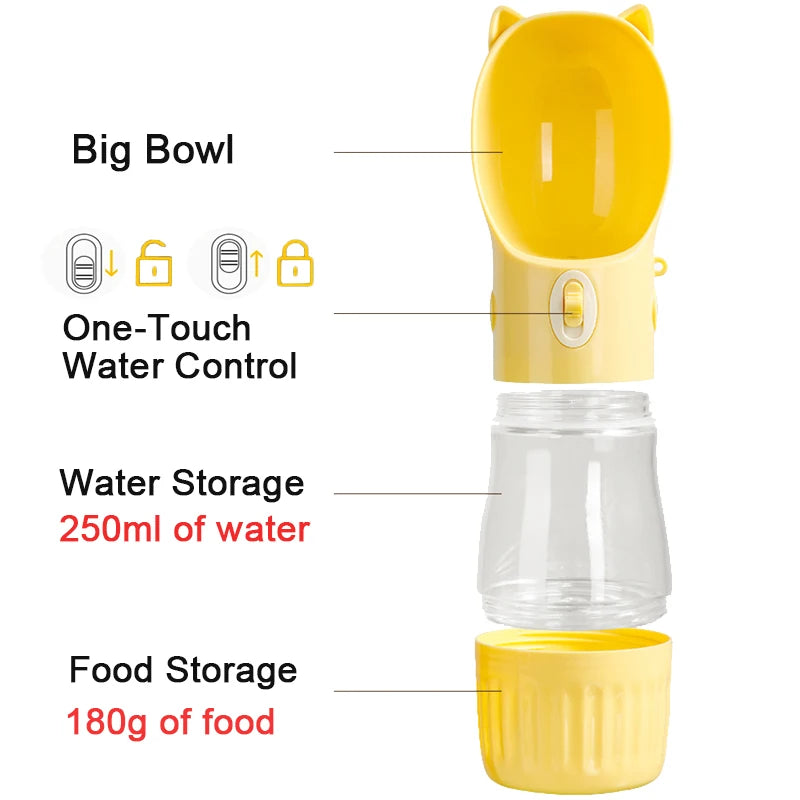 🐶💧 2-in-1 Reise-Trinkflasche mit Futterfach – Perfekt für unterwegs! 🍖