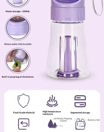 🐾 3-in-1 Trinkflasche für unterwegs – Alles, was dein Liebling braucht! 🐶💧