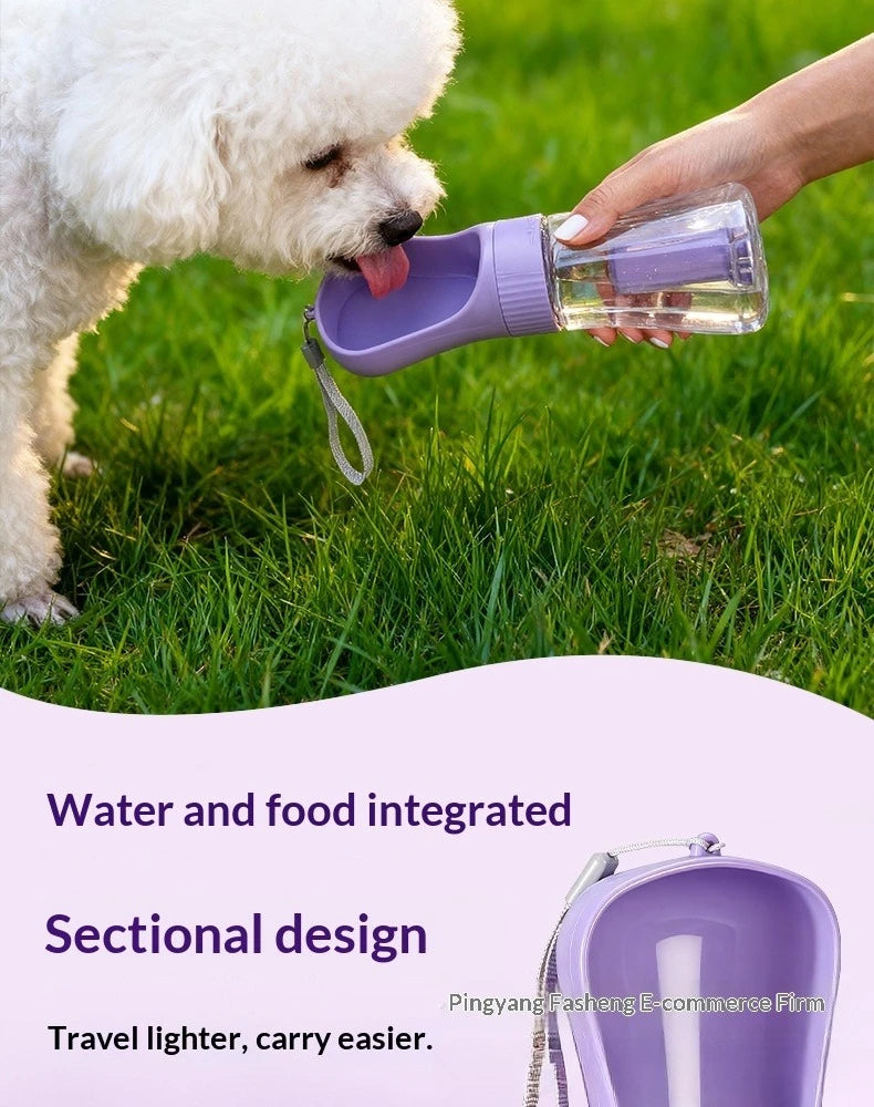 🐾 3-in-1 Trinkflasche für unterwegs – Alles, was dein Liebling braucht! 🐶💧