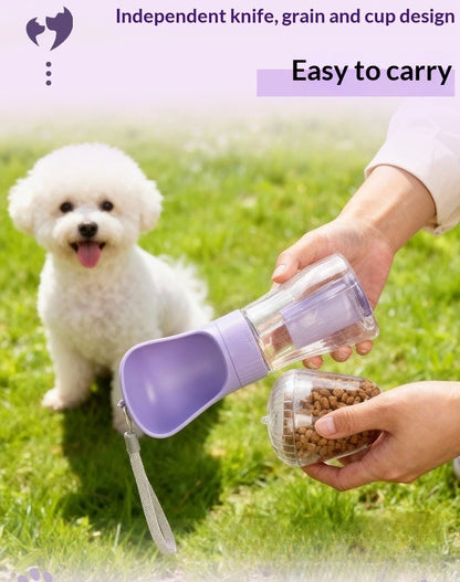 🐾 3-in-1 Trinkflasche für unterwegs – Alles, was dein Liebling braucht! 🐶💧