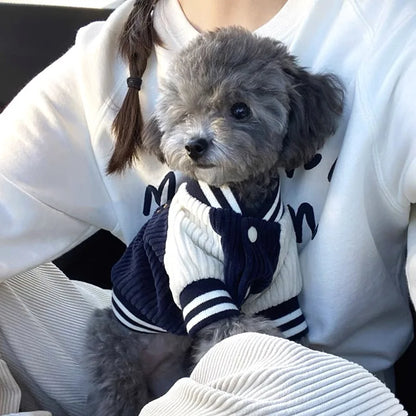 🌸 Süße Bestickte Pet Baseball-Jacke – Stylische Sommerjacke für kleine & mittelgroße Hunde 🐶☀️