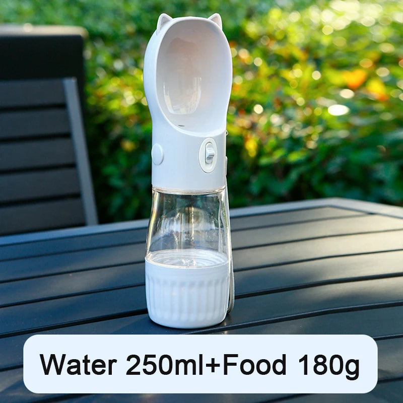 🐶💧 2-in-1 Reise-Trinkflasche mit Futterfach – Perfekt für unterwegs! 🍖