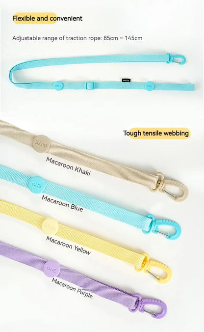 🐾🌈 Hundegeschirr Set mit Leine & Halsband – Verstellbar, Reflektierend, Pastell Macaron Farben für kleine Hunde 🐶💖