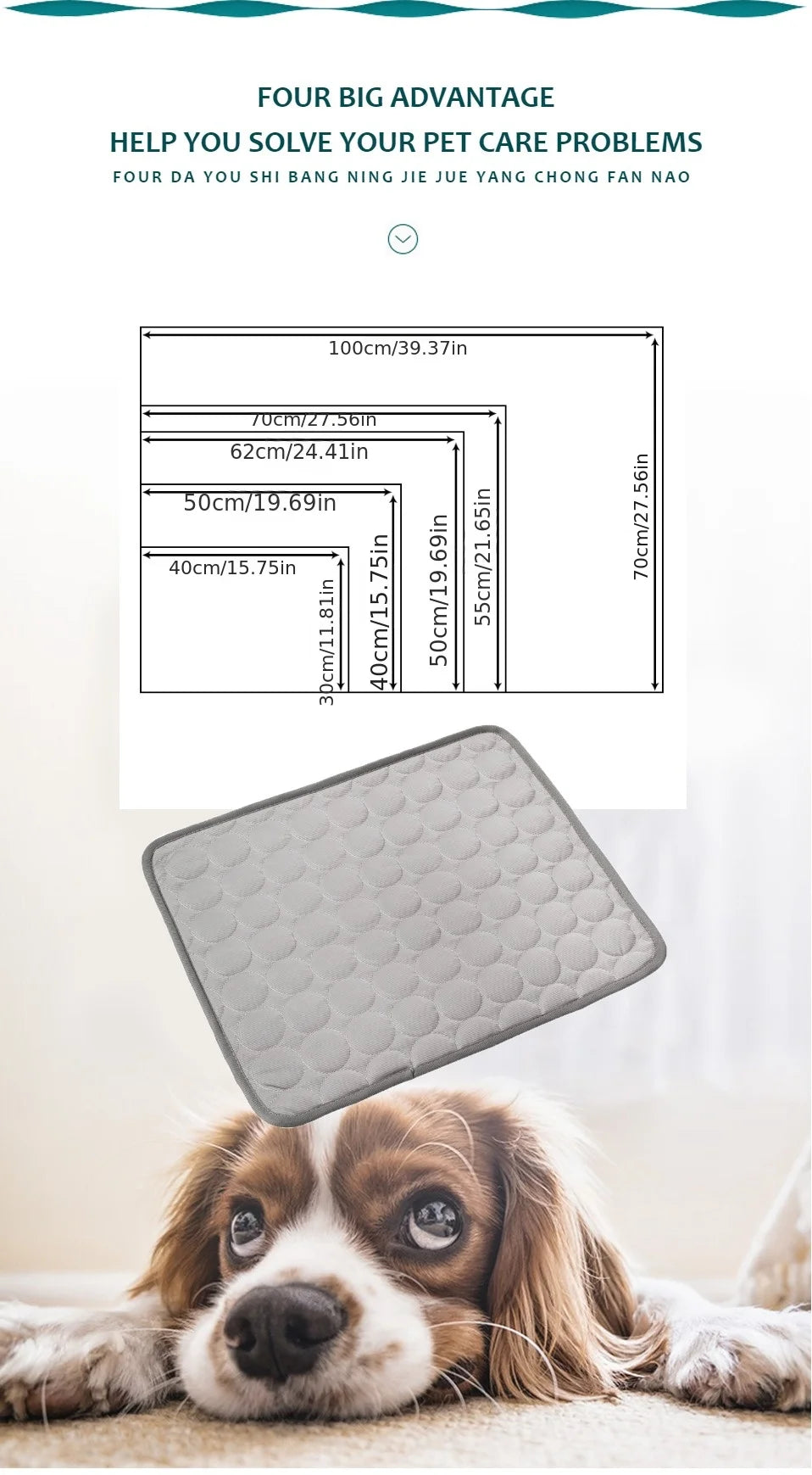 🐶❄️ Kühlmatte für Hunde – Selbstkühlende Cooling-Matte für heiße Sommertage