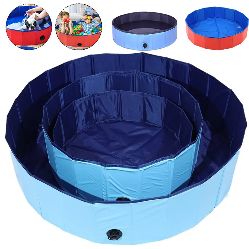 🐶💦 Faltbarer Hunde-Pool mit Ablassventil – Tragbare Haustier-Badewanne für drinnen & draußen 🌞
