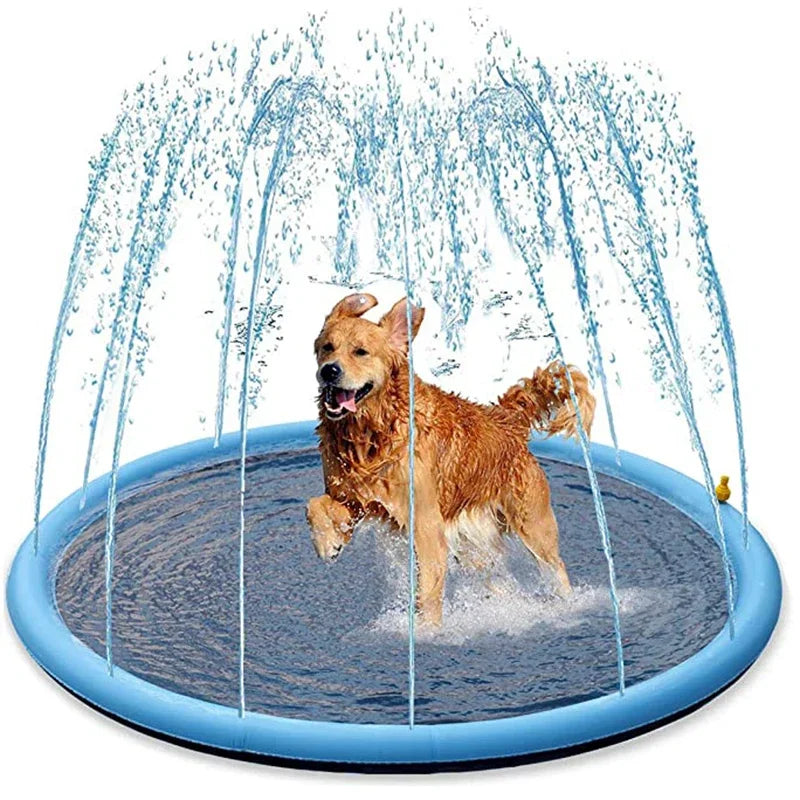 🐶💦 Sommer Hunde-Wasserspielmatte – Interaktive Sprinkler-Spielmatte zur Abkühlung im Freien 🌞