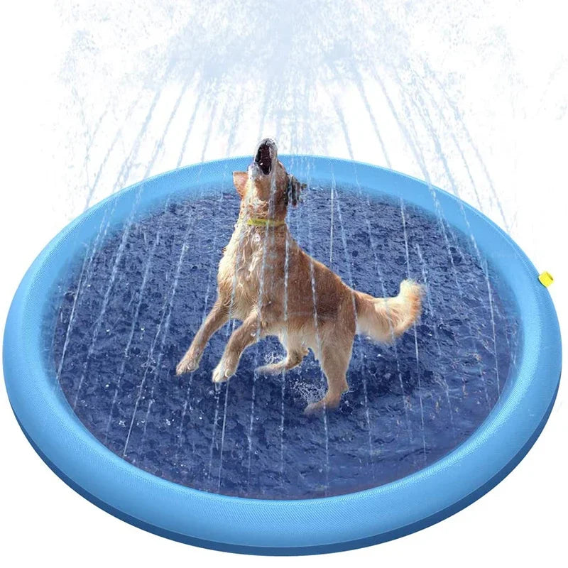🐶💦 Sommer Hunde-Wasserspielmatte – Interaktive Sprinkler-Spielmatte zur Abkühlung im Freien 🌞