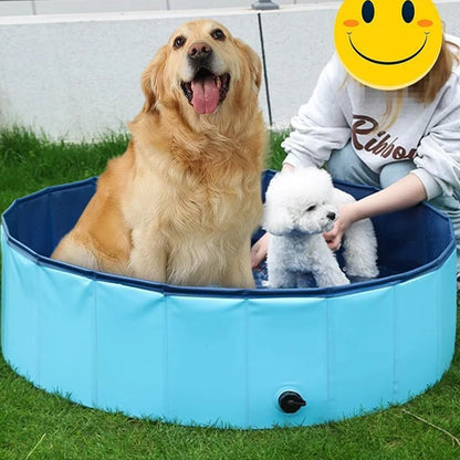 🐶💦 Faltbarer Hunde-Pool mit Ablassventil – Tragbare Haustier-Badewanne für drinnen & draußen 🌞